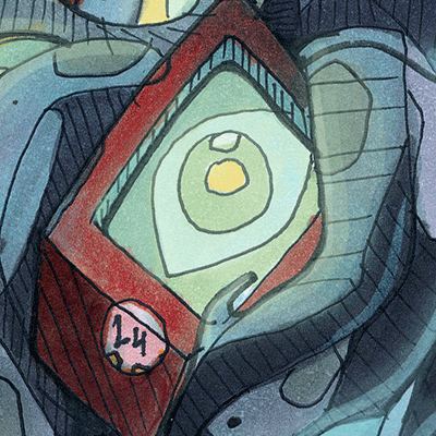 Close-up of an illustrated glowing lantern box with the number 14 (animated on the original site)