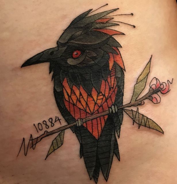 Bird tattoo by Deadpigeon (color)