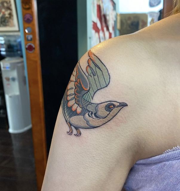 Bird tattoo by Deadpigeon (color)