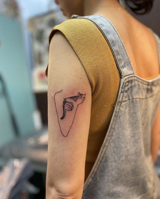 Cat Snuggles tattoo by Deadpigeon (black & grey)