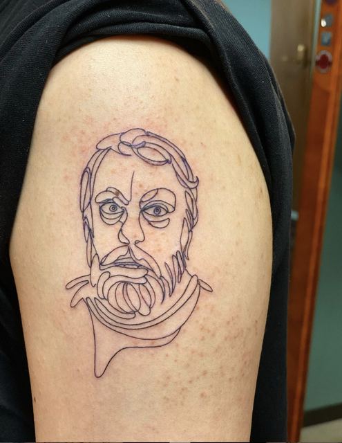 Face tattoo by Deadpigeon (black & grey)