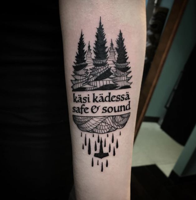Forrest tattoo by Deadpigeon (black & grey)