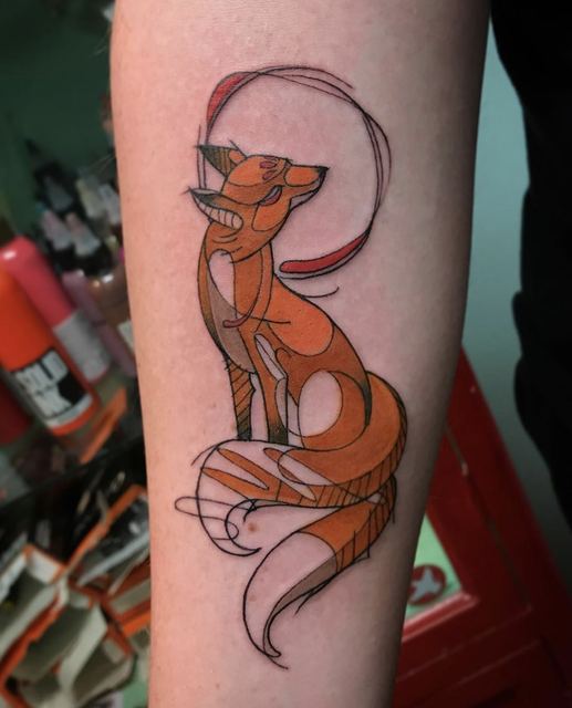 Fox tattoo by Deadpigeon (color)