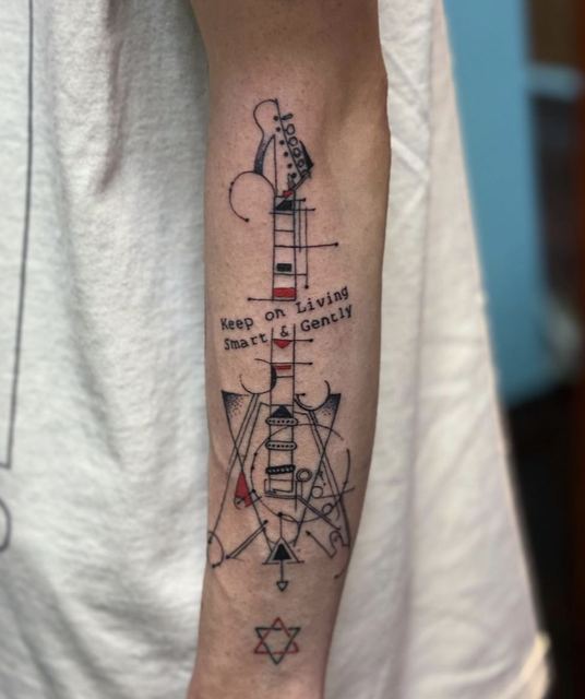 Guitar tattoo by Deadpigeon (color)