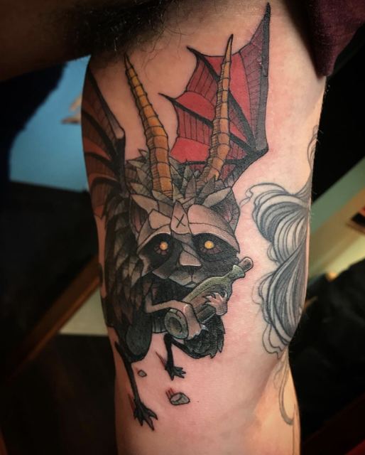 Little bastard tattoo by Deadpigeon (color)