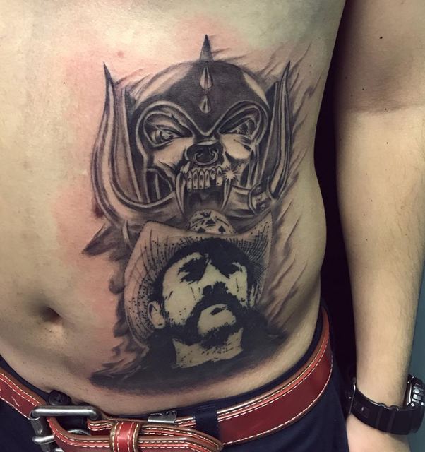 MotorHead tattoo by Deadpigeon (black & grey)
