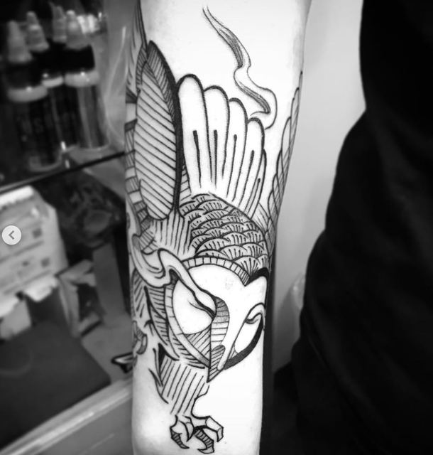 owl tattoo by Deadpigeon (black & grey)