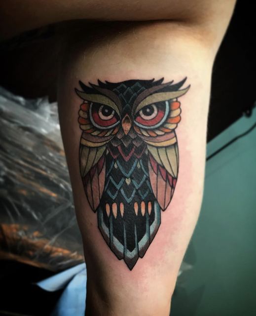 Owl tattoo by Deadpigeon (color)