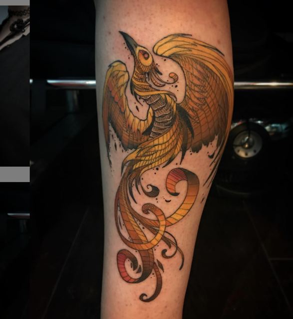 Phoenix tattoo by Deadpigeon (color)