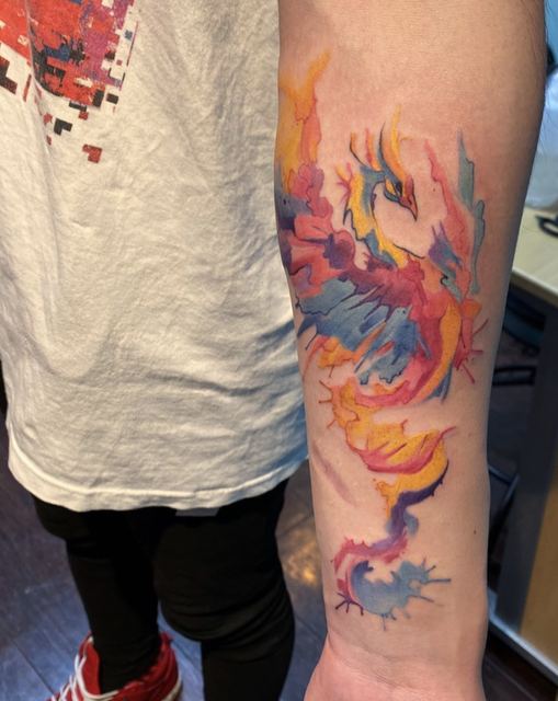 Phoenix tattoo by Deadpigeon (color)