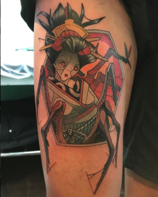 Spider Woman tattoo by Deadpigeon (color)