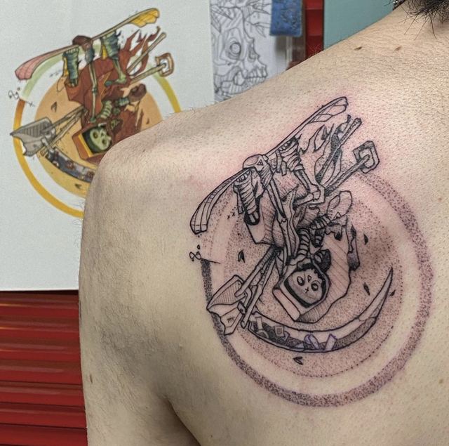 Stale tattoo by Deadpigeon (black & grey)