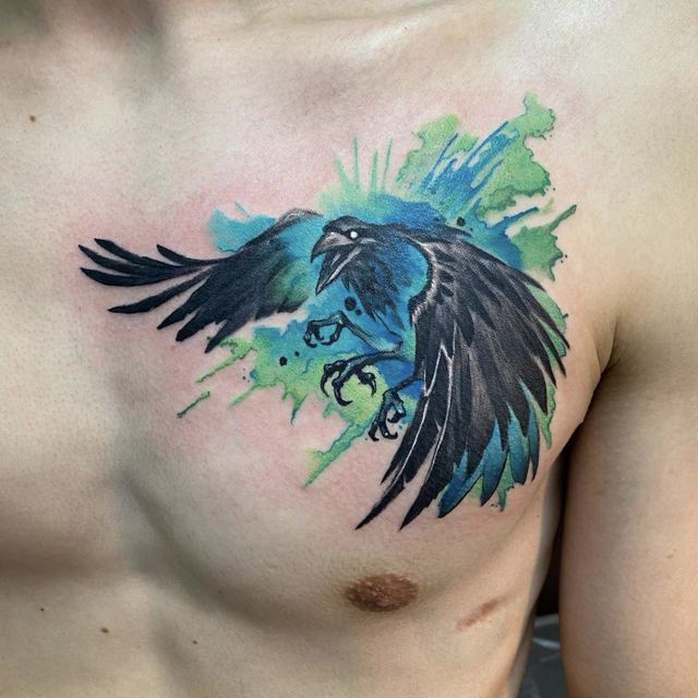 Three legged Crow tattoo by Deadpigeon (color)
